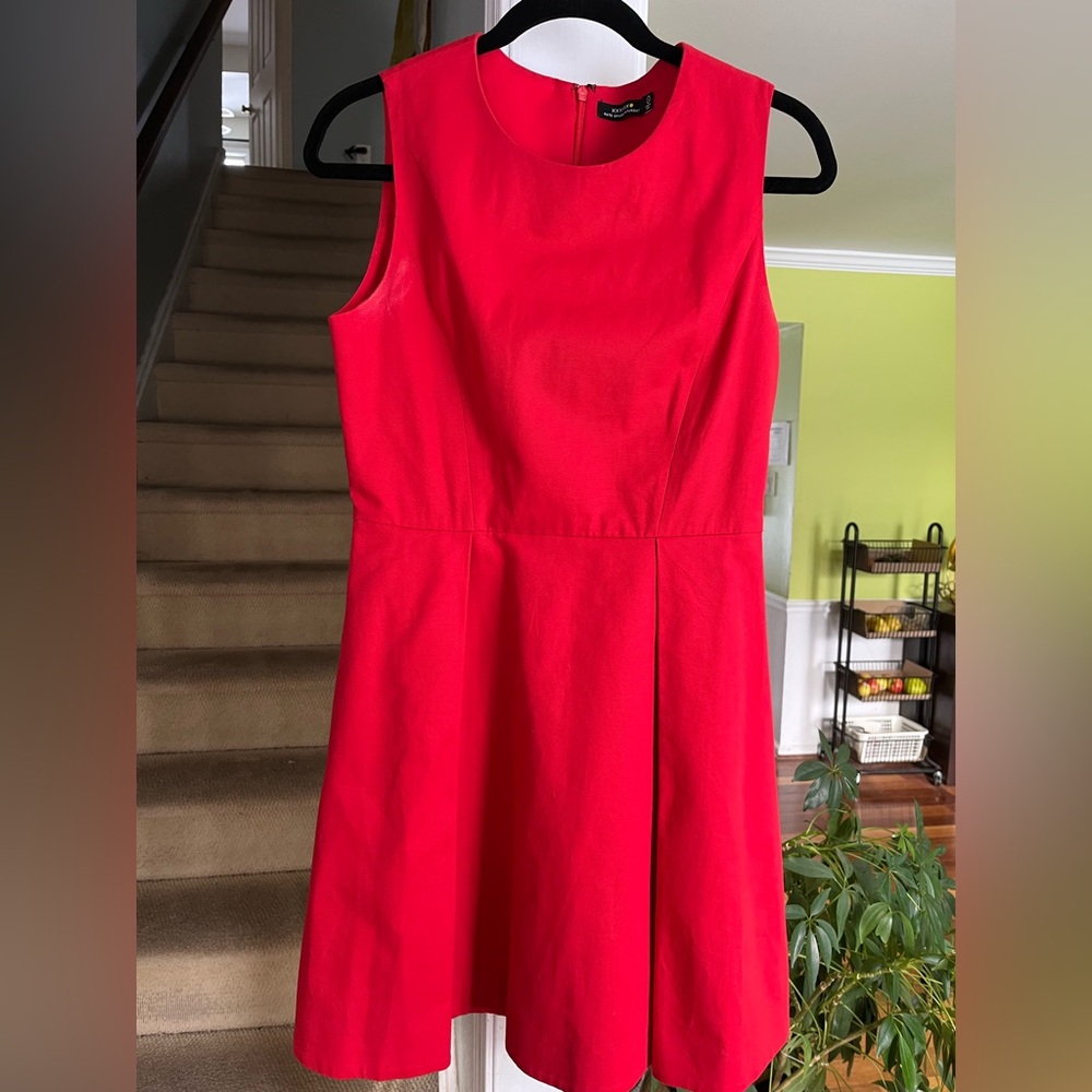 Kate Spade Saturday High Risk Red Sleeveless Pleated Fit & Flare Dress Size 6